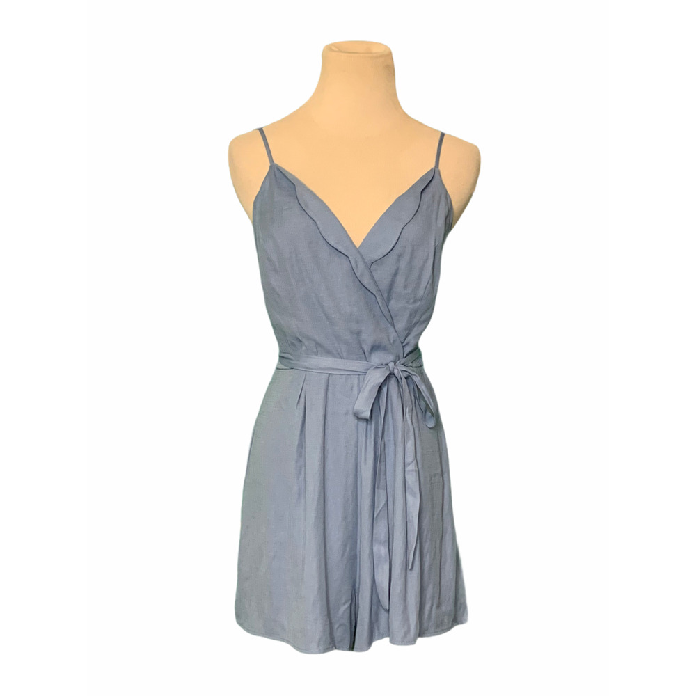 Trixxi Blue Ruffle Sleeveless Short Summer Romper Size XS
